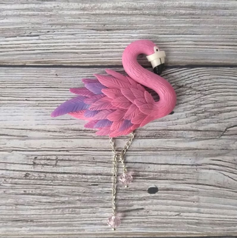 Фламинго из полимерной глины