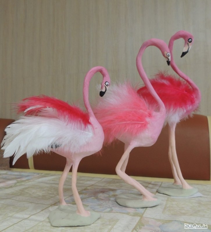Фламинго из модулей