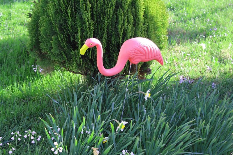 Садовая фигура "розовый Фламинго"90см