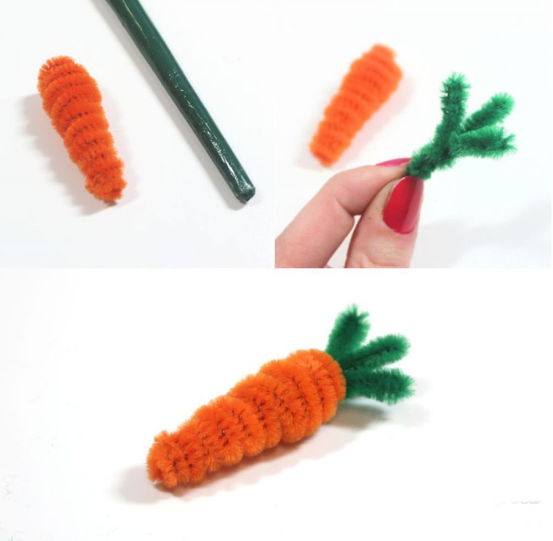 Морковка из синельной проволоки