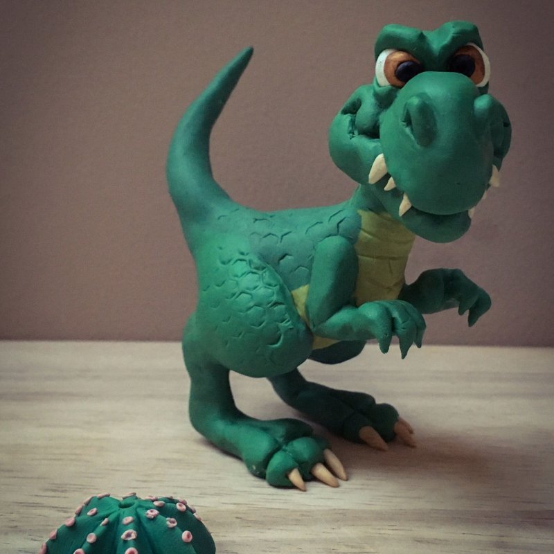 Динозавр Тирекс из полимерной глины