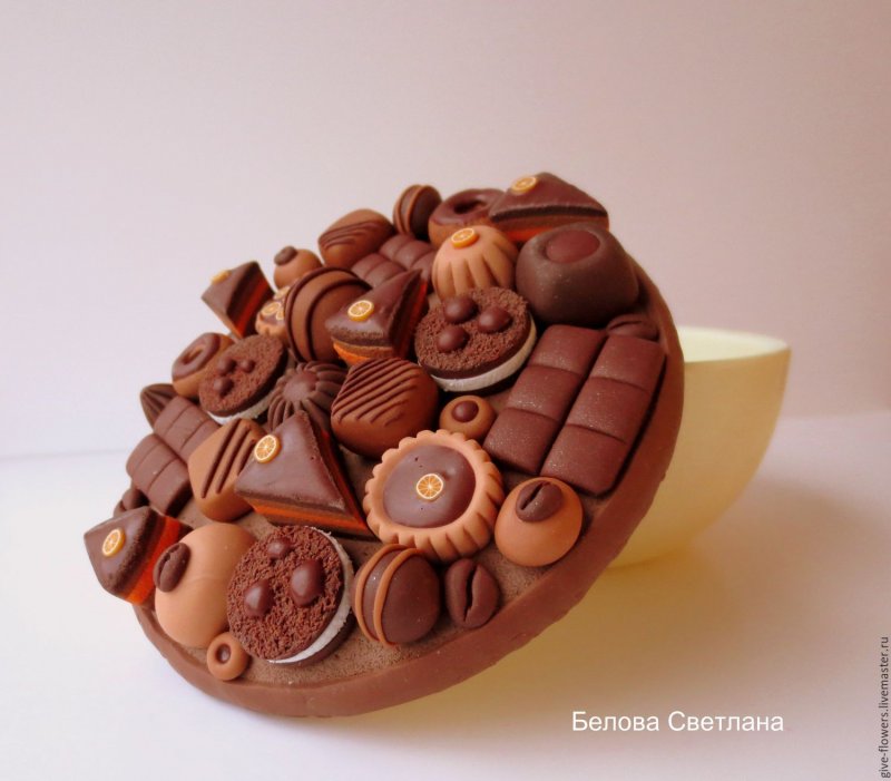 Шоколадные конфеты из полимерной глины