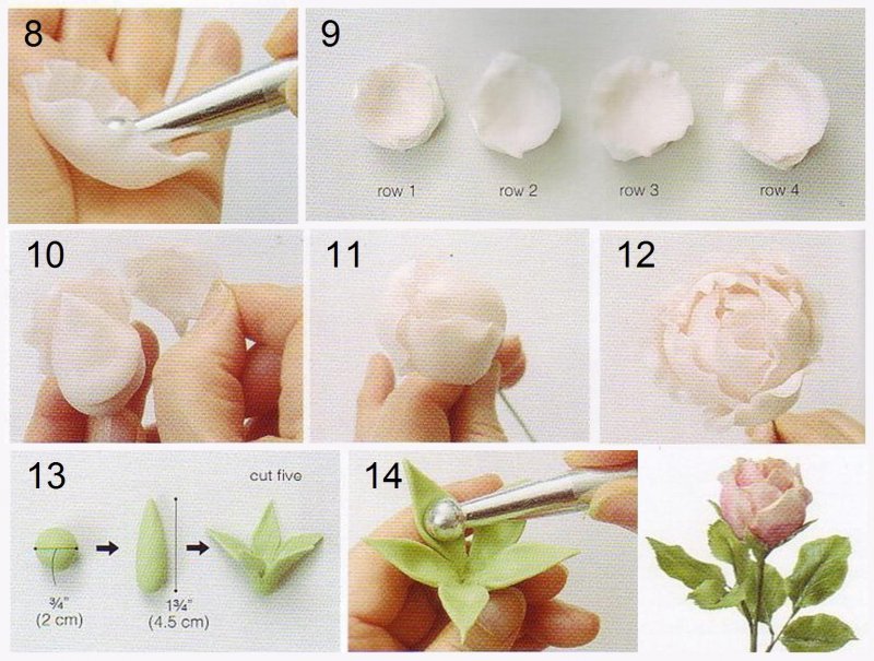 Пионы и розы из полимерной глины