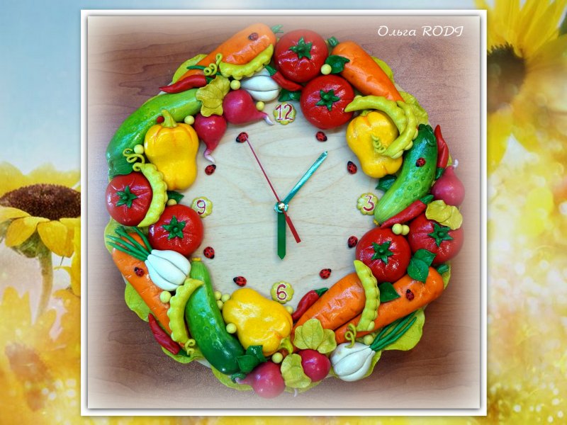 Часы из овощей