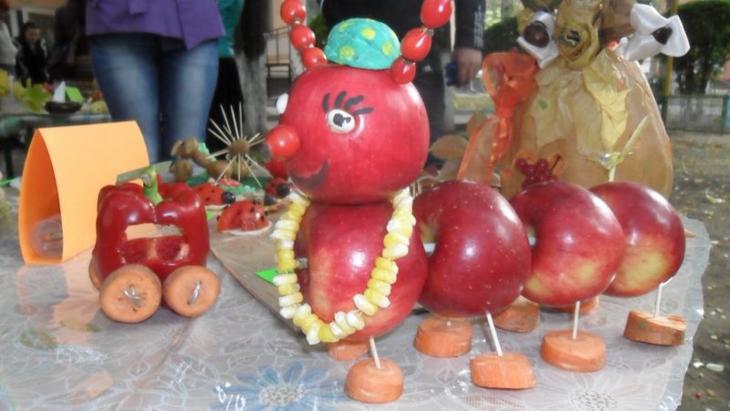 Выставка поделок из овощей и фруктов в детском саду