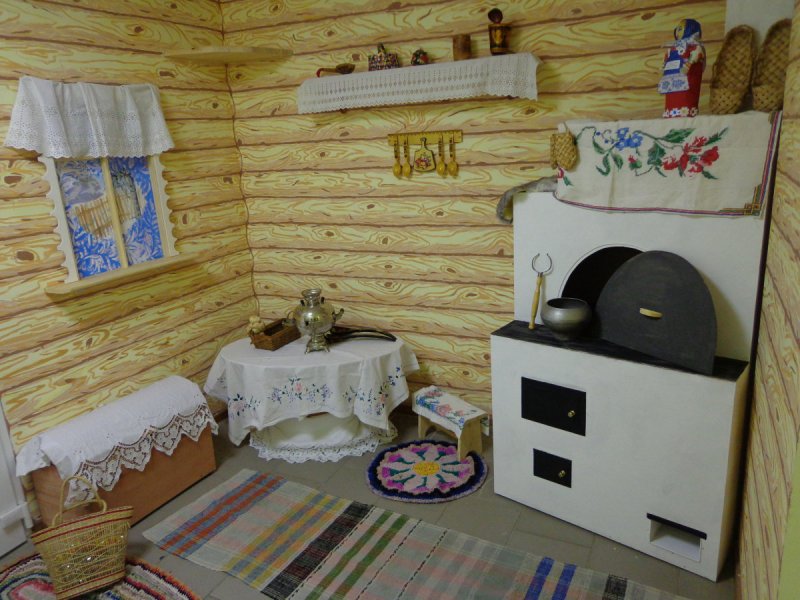 Мини музей русская изба в детском саду