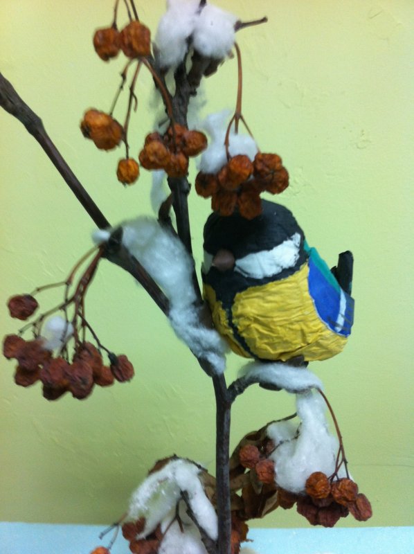 Птица из природного материала для детского сада