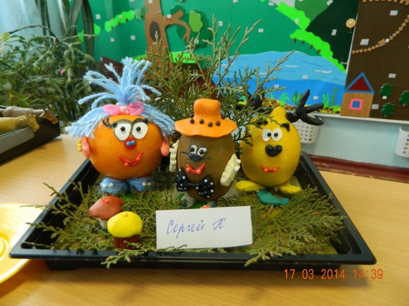 Поделки овощи и фрукты для детского сада