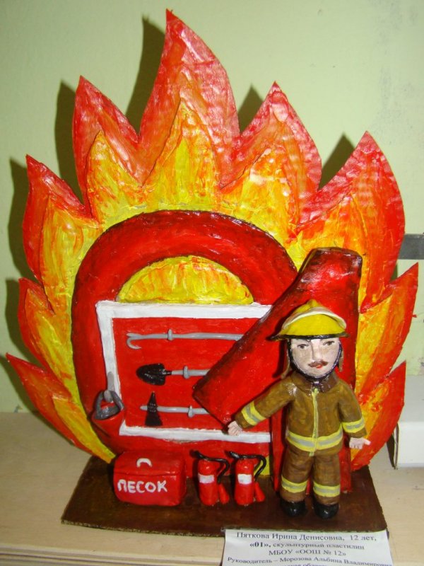 Выставка детских работ по пожарной безопасности в ДОУ