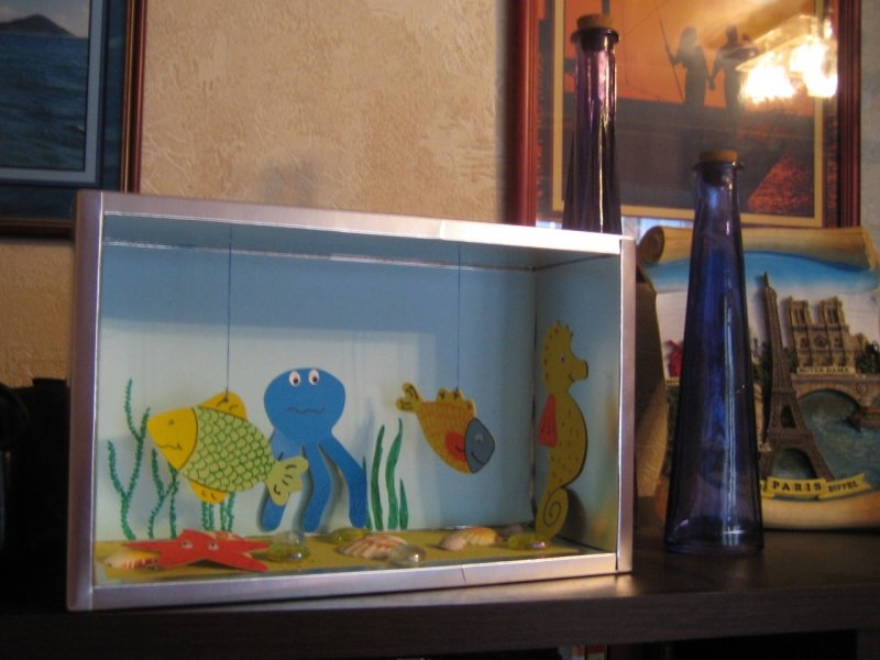 Поделка Золотая рыбка в аквариуме