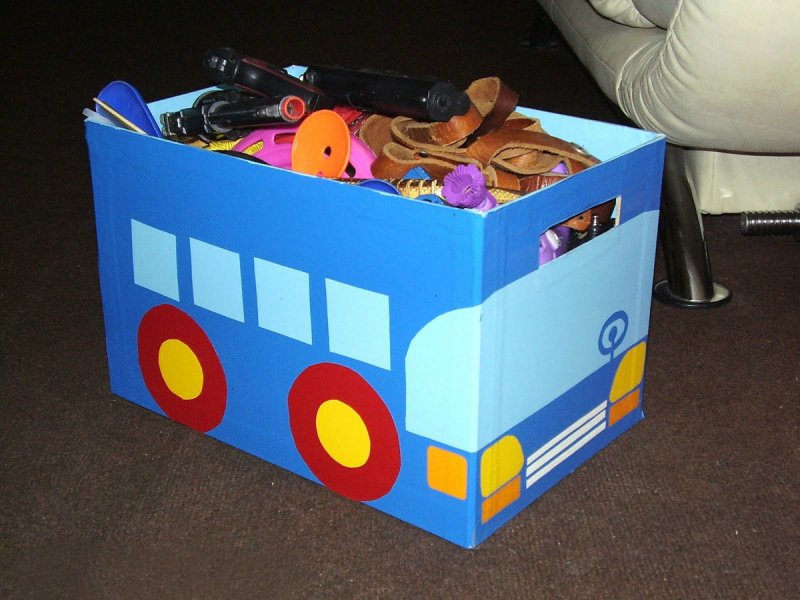 Коробка для игрушек из картона