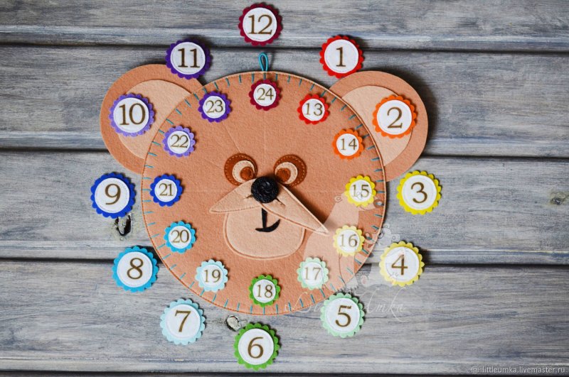 Часы детские из картона