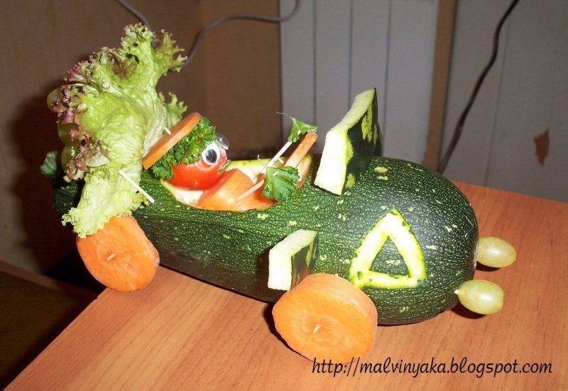 Машинка из овощей в детский сад
