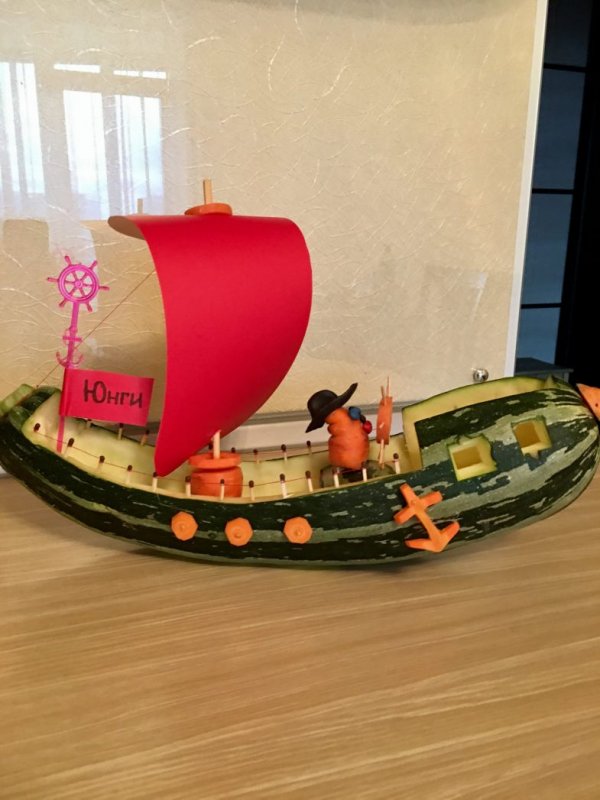 Кораблик из кабачка