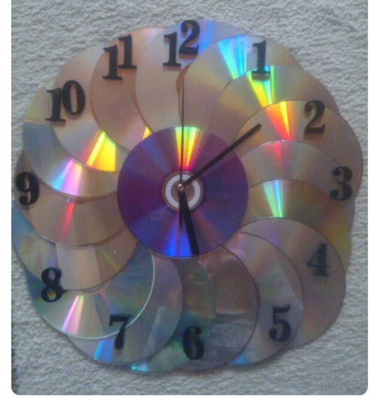 Настенные часы из дисков