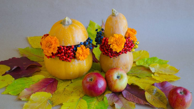 Осенняя композиция из тыквы для детского сада