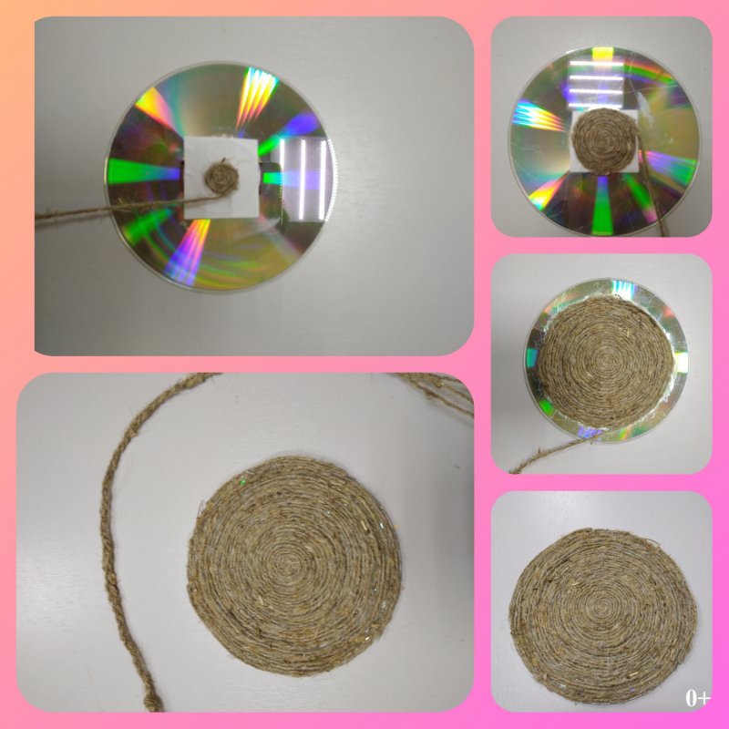Салфетница из компакт дисков