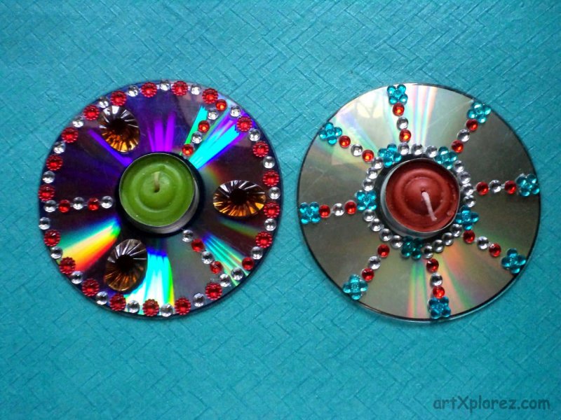 Ваза из дисков компьютерных