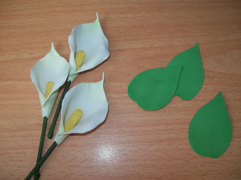 Цветы каллы из бумаги