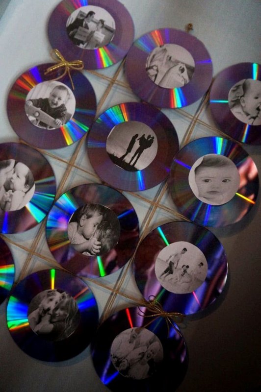 Потолок из компакт дисков
