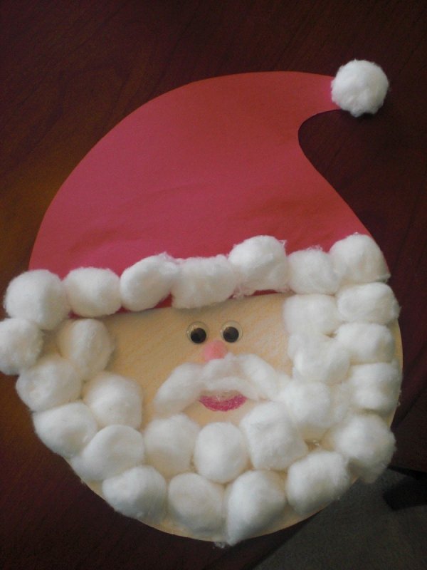 Дед Мороз из ватных дисков объемный