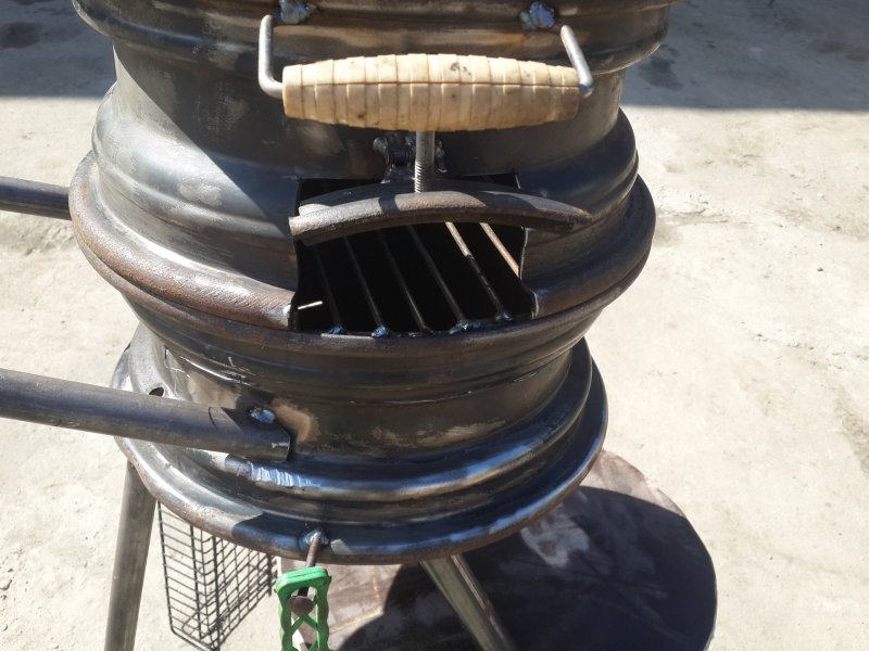 Печка из колесных дисков ГАЗ 3307 для бани