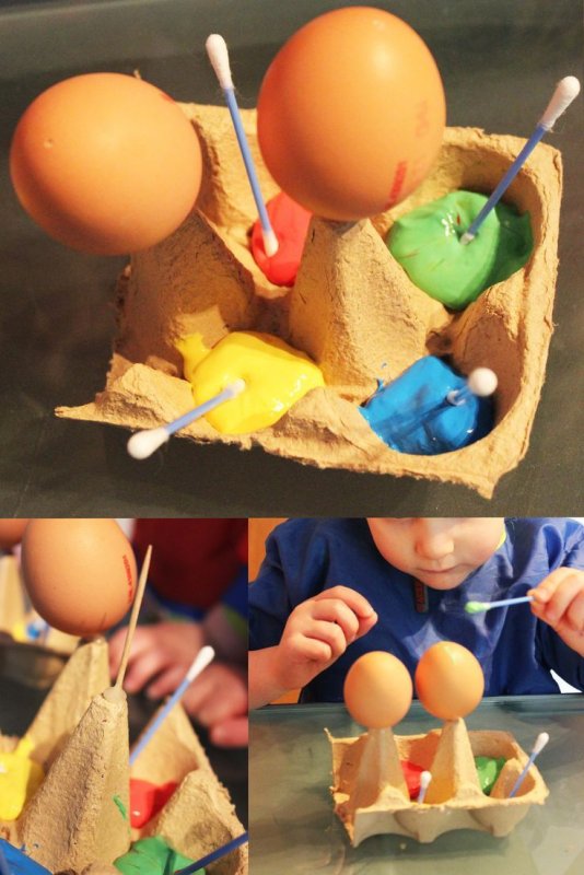 Пасхальное яйцо из ниток и шарика