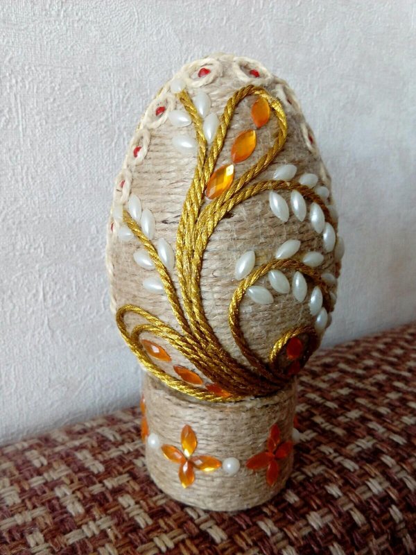 Пасхальный декор из Мешковины