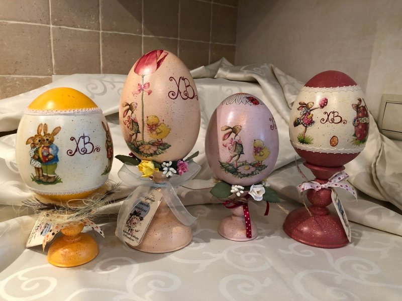 Декорирование деревянного яйца