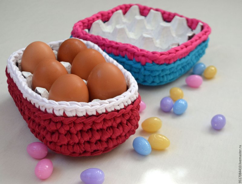 Декор корзинки из лотка яиц на Пасху своими руками