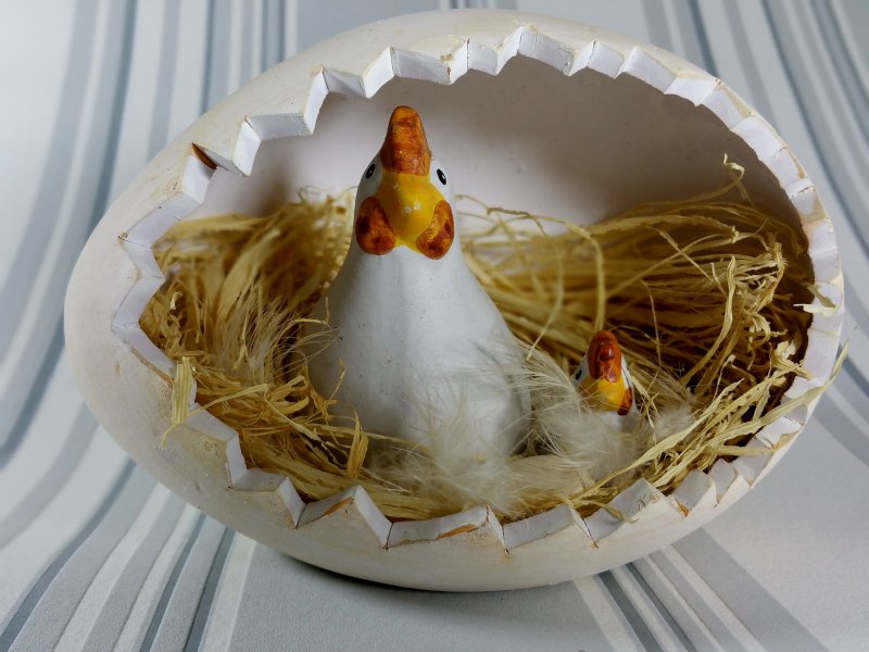 Пасхальные композиции Курочка с цыплятами