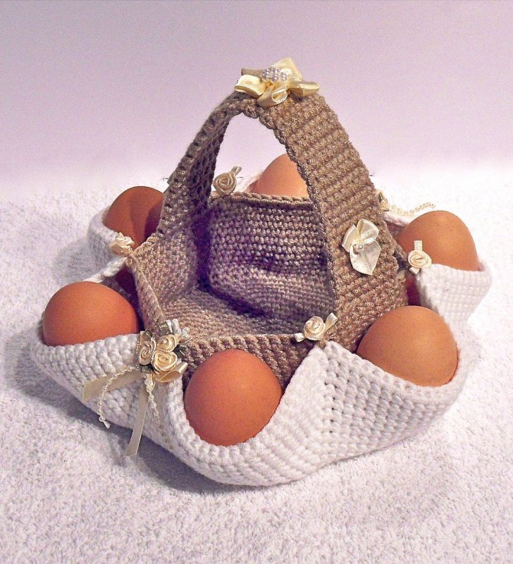 Вязаная подставка для пасхальных яиц
