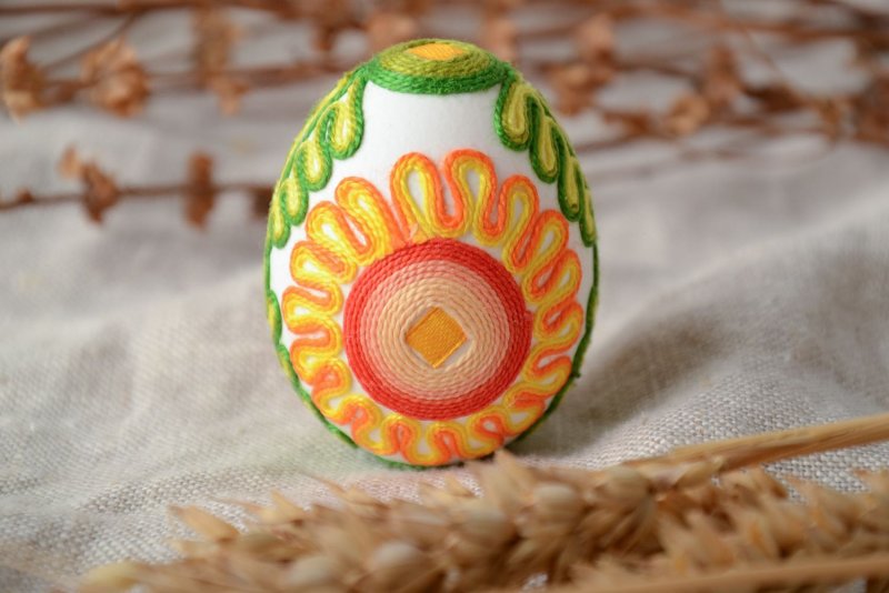 Украшение декоративных пасхальных яиц