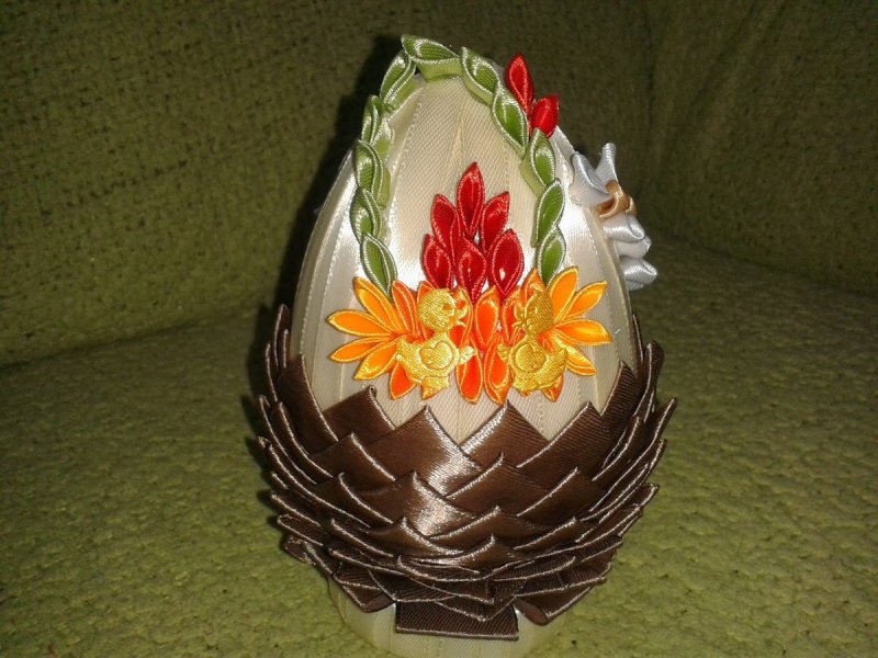 Декор пасхальных яиц лентами