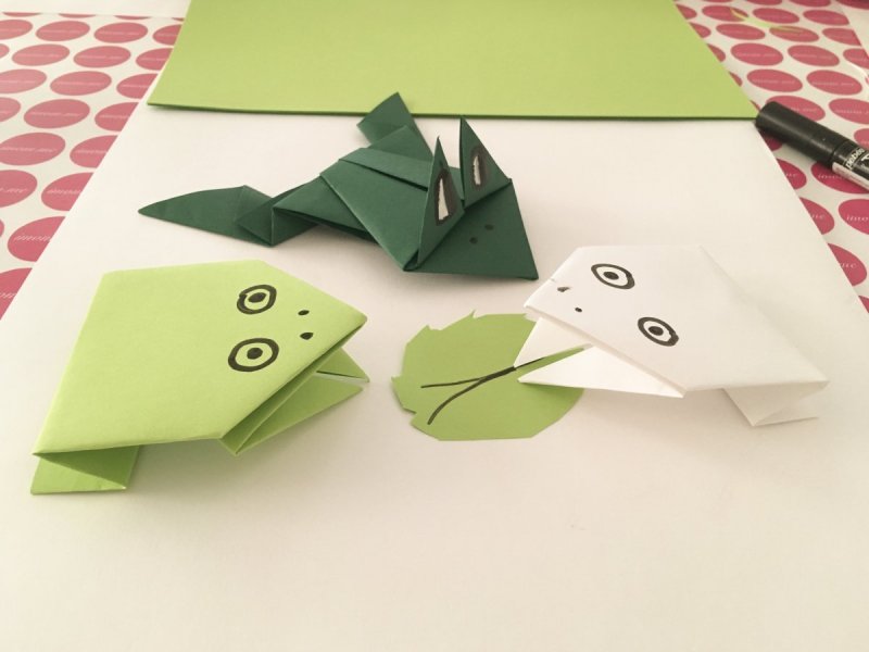 Оригами лягушка пошаговая инструкция для детей