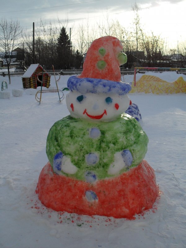 Фигурки из снега для детского сада на участке