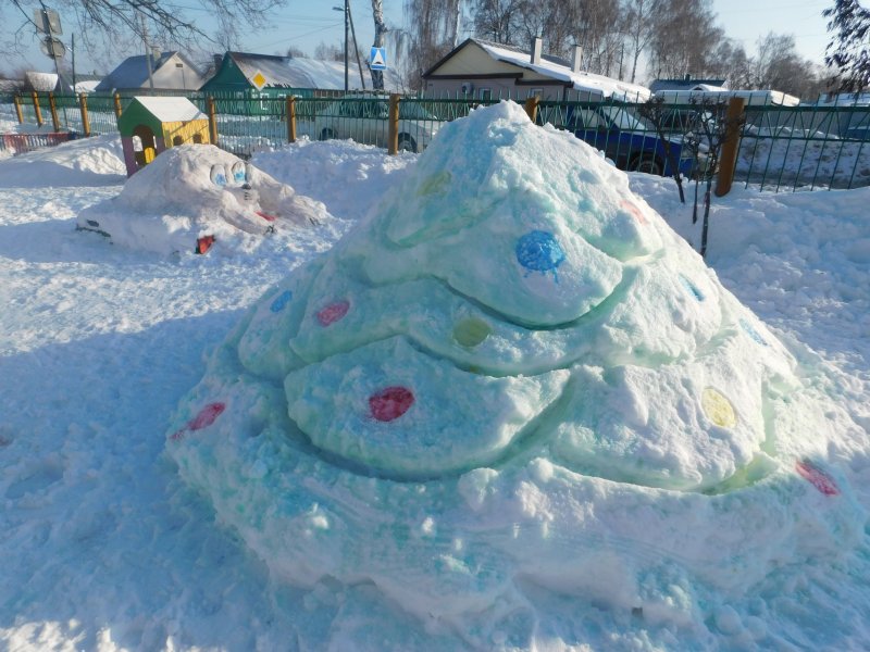 Зимний участок в детском саду