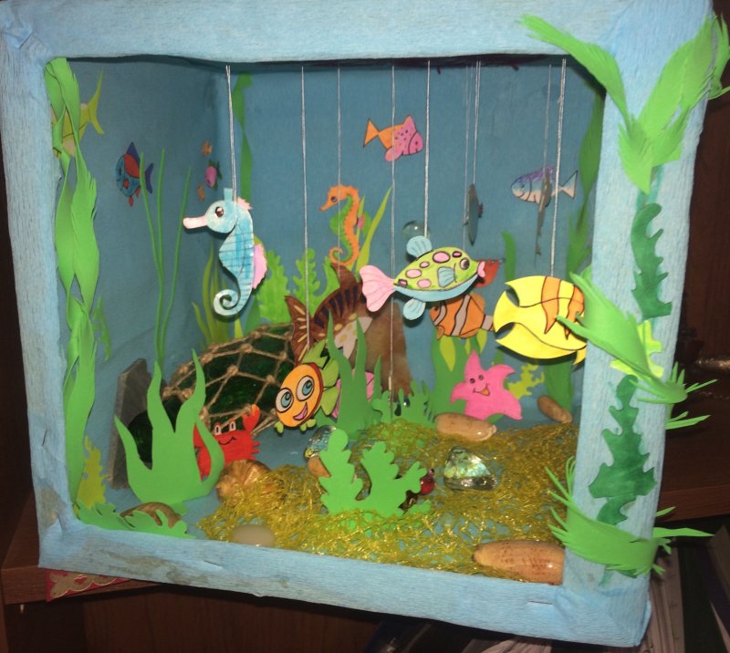 Идеи поделок с детьми аквариум