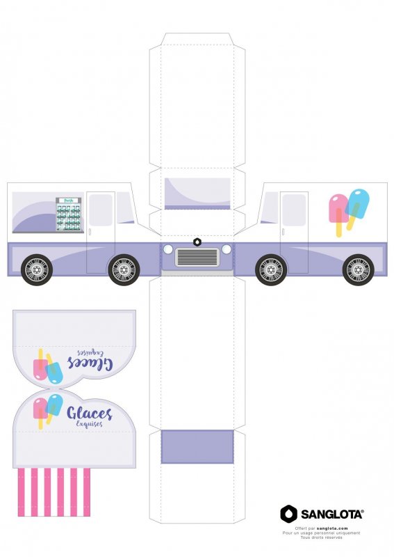 Фургон с мороженым из бумаги
