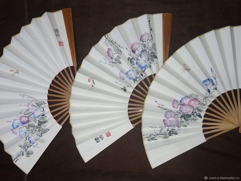 Бумажный круглый японский веер