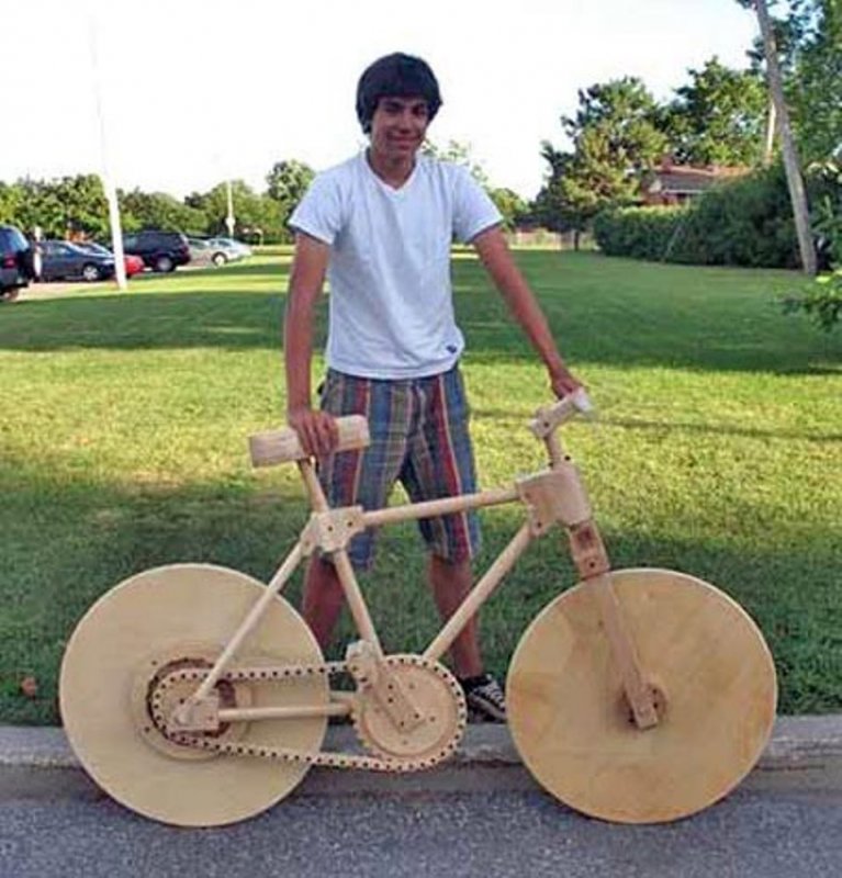 Самодельный велосипед из дерева
