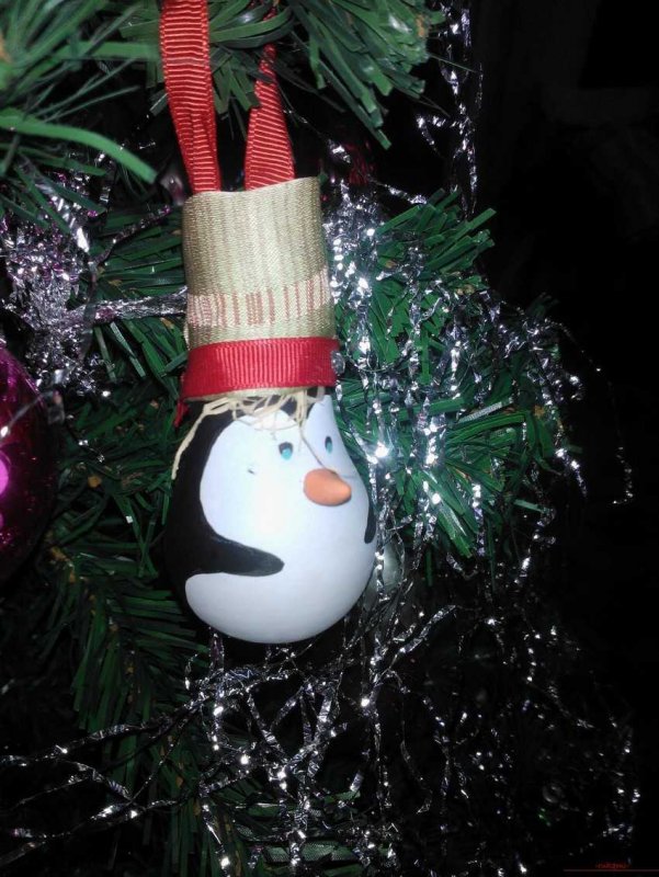 Снеговик из электрической лампочки