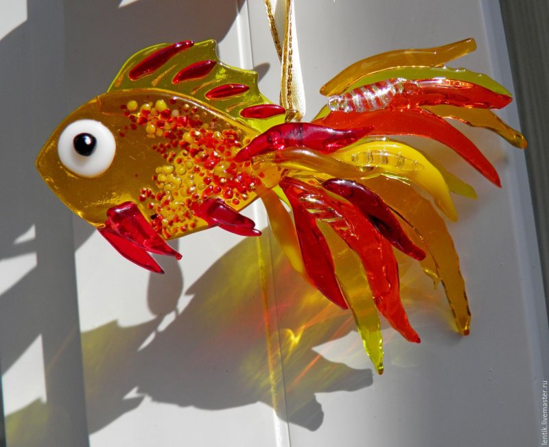Золотая рыбка из соленого теста для детей