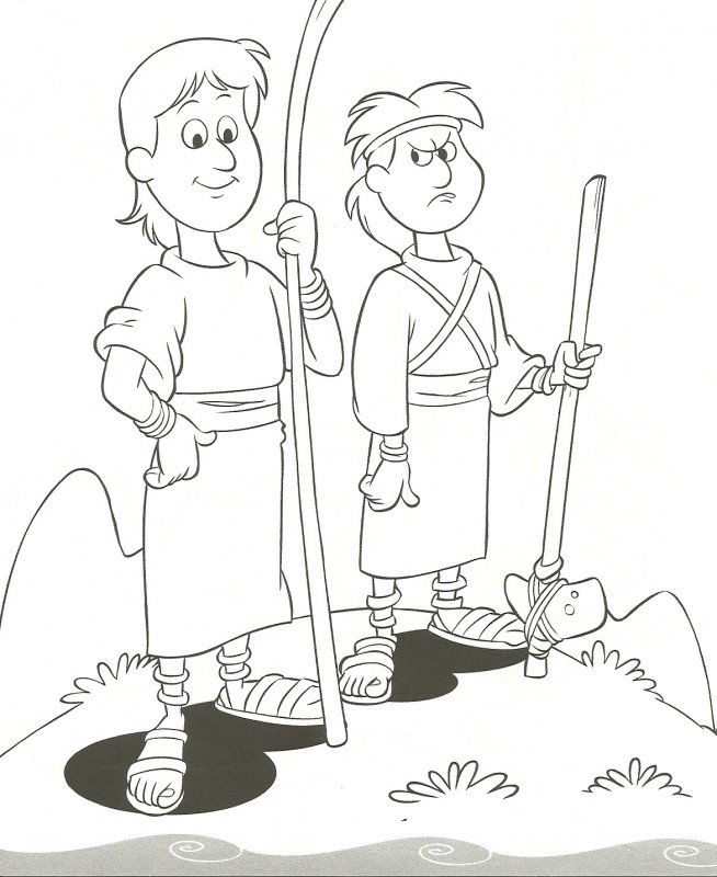 Картинка раскраска Каин и Авель