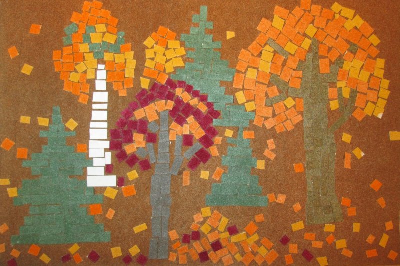 Бумажная мозаика осень