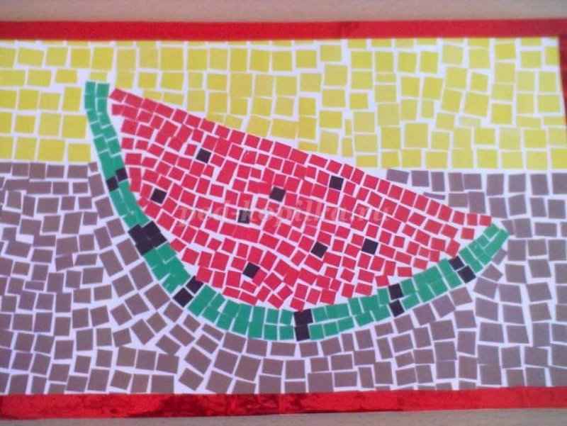 Мозаика из цветной бумаги для детей в детском саду