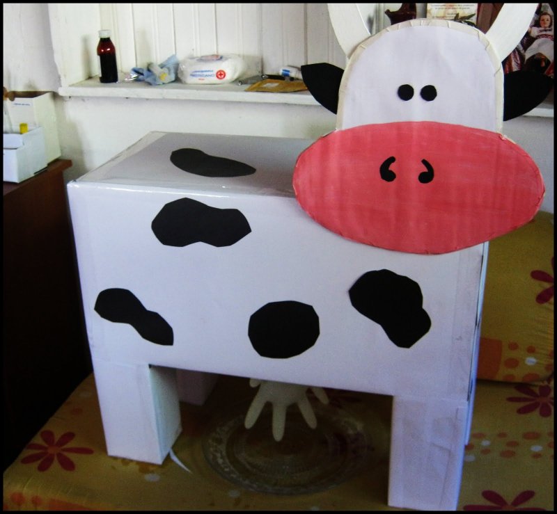Поделка коровы из картона