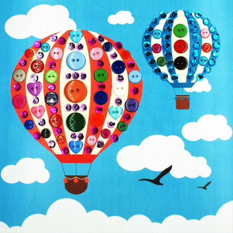 Аппликация воздушный шар с цветами