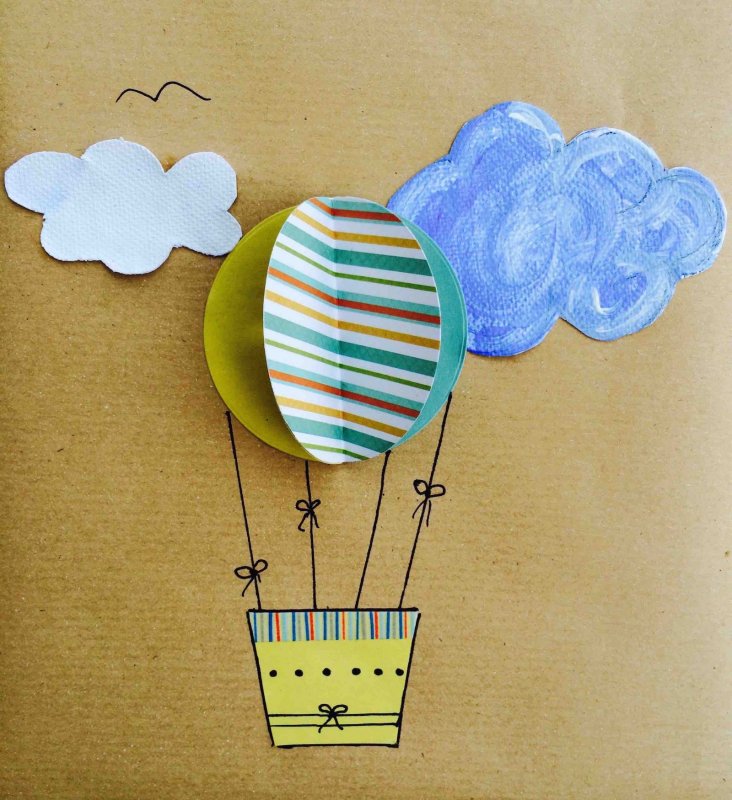 Поделка воздушный шар с корзиной для детей