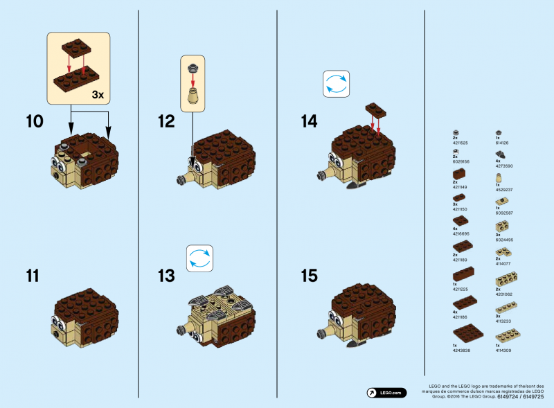 Лего животные инструкция по сборке
